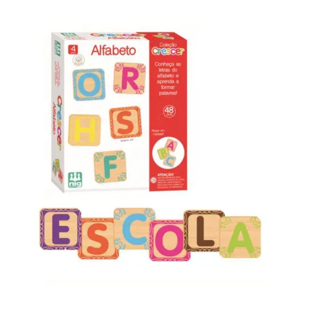Jogo Educativo de Encaixar - Descobrindo o Alfabeto - NIG Brinquedos -  Alves Baby