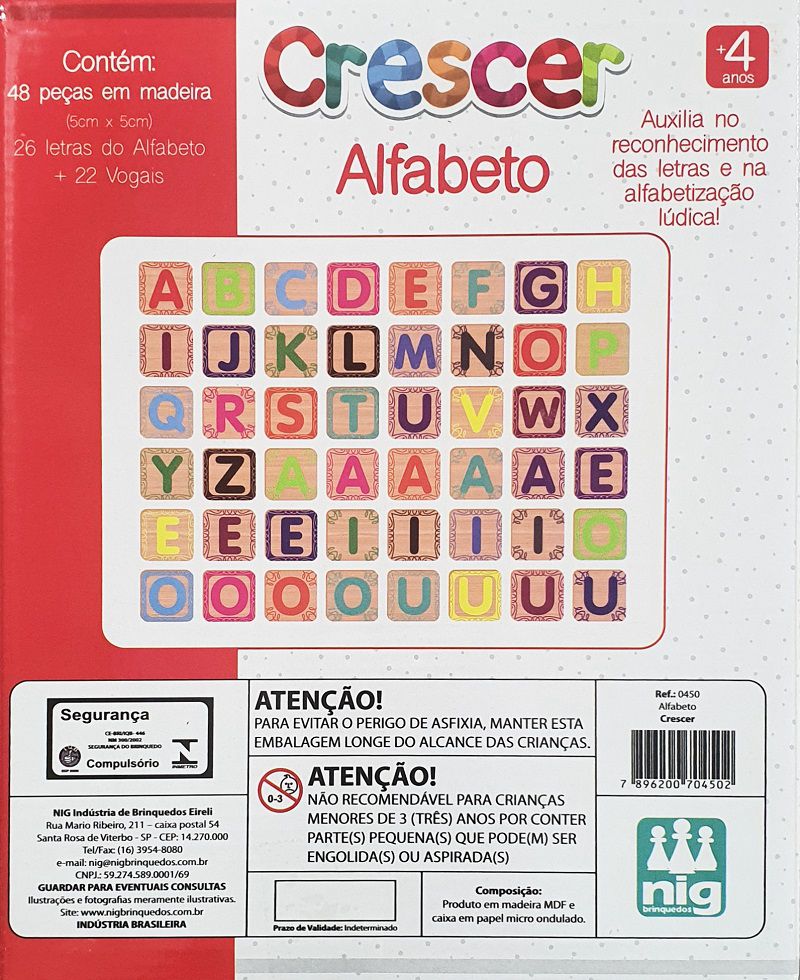 Jogo Educativo - Alfabeto - NIG Brinquedos - Alves Baby