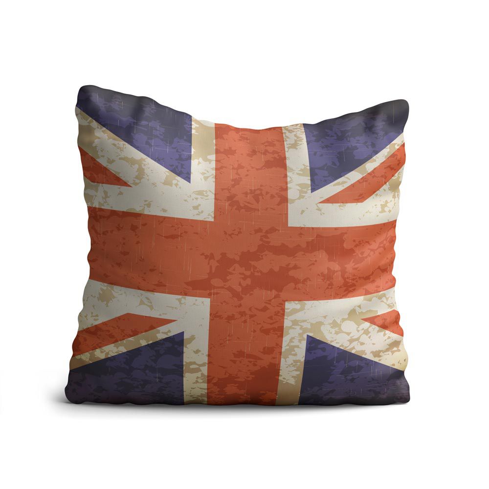 Capa de Almofada Yuzo Avulsa 45x45cm Bandeira Reino Unido Vintage - Yuzo  Decorações
