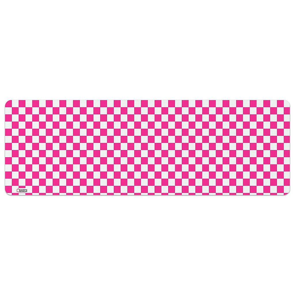 Tapete de Cozinha Avulso 40x120 Xadrez Rosa - Yuzo Decorações