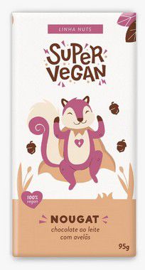 Barra de chocolate - Nougat - 95g - Chocolates sem crueldade