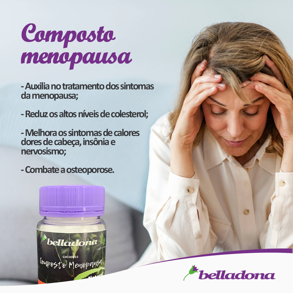 Composto Fitoterápico para Menopausa 60 cápsulas - Belladona - Farmácia  Belladona | Farmácia de Manipulação