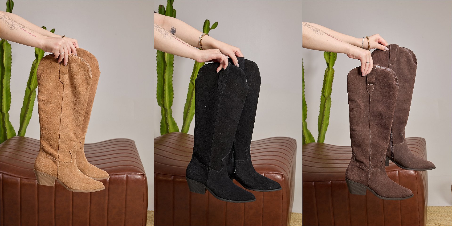 Look Feminino com Bota Cano Longo Tratorada Eva Use Hitzz