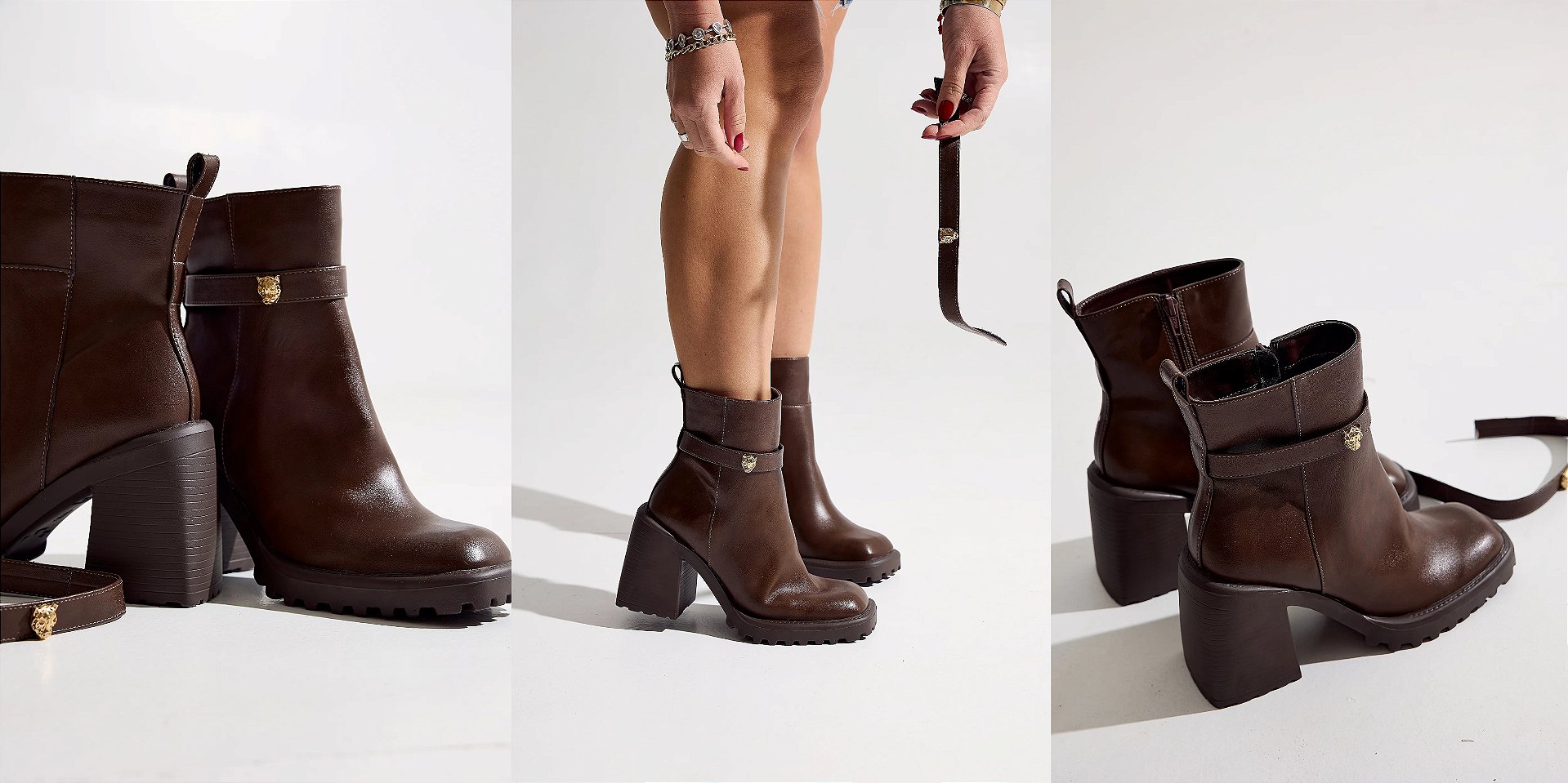 Look Bota Feminina Adri Suede Salto Alto