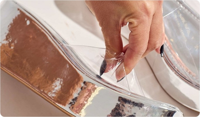 Tira em vinil transparente Tamanco Adele Prata