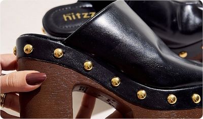 Detalhes Tamanco Aiko Preto