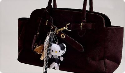 Estilo Bag Charms Hello Kitty Baseball Branco e Preto