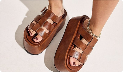 Salto flatform 8,5cm Tamanco Bangkok Camel