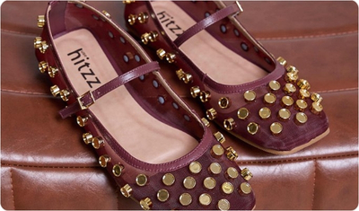 Palmilha macia e salto baixo da Sapatilha Blair Bordô