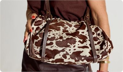 Bolsa Feminina Melissa Vaca Off White/Marrom
