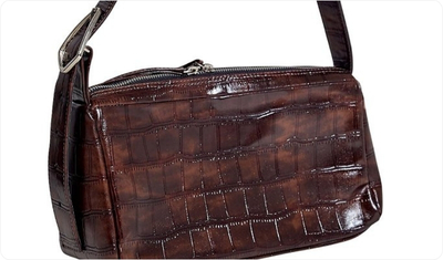 Bolsa Feminina Croco Ombro Lara Marrom