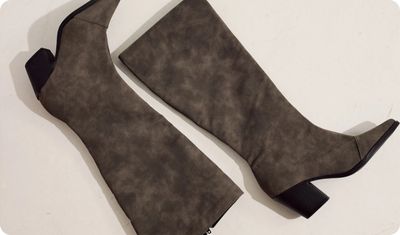 Cano longo Bota Viena Cinza