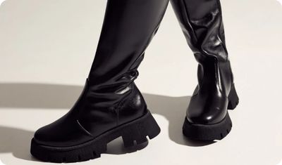 Bota Feminina Cano Longo Tratorada Zuna Preta