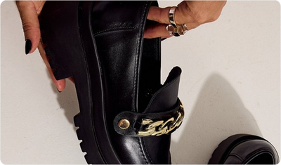 Salto tratorado de 6 cm do Mocassim Briana Preto