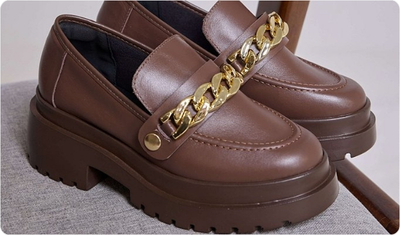 Solado tratorado do Mocassim Briana Marrom