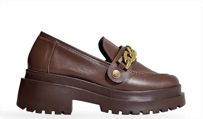 Mocassim Feminino Tratorado Briana Marrom com Fivelas