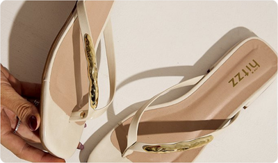 Rasteira Feminina Salto Baixo Bruna Off White