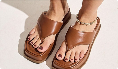 Solado flatform 5cm Chinelo Búzios Camel