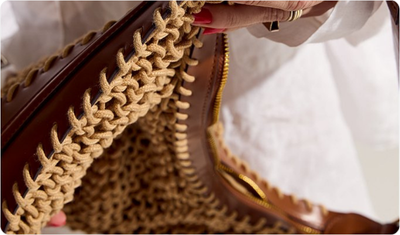 Bolsa Feminina Macramê De Ombro Corina Camel