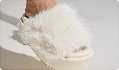 Tamanco Feminino Pelos Fifi Off White UseHitzz