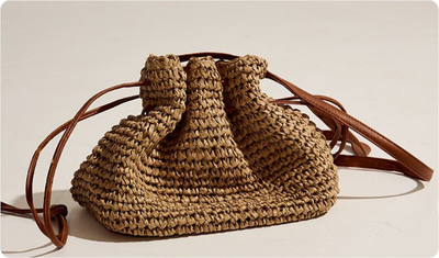 Bolsa Feminina Saco Em Palha Lateral Gaia Camel