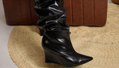 Look com Bota Cano Longo Zuna Preta