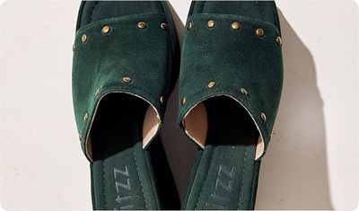 Tamanco Plataforma Feminino Camurça Haru Verde