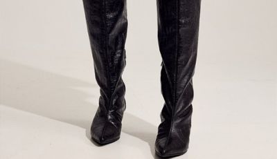 Look com Bota Cano Longo Zuna Preta