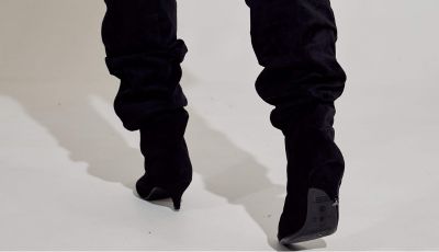 Look com Bota Cano Longo Zuna Preta