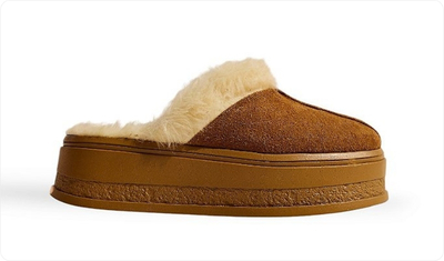 Mule Feminina Peluciada Couro Iuna Bege