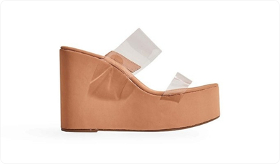 Tamanco Feminino Plataforma Vinil Kai Bege