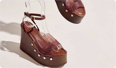 Sandália Plataforma Feminina Vinil Kris Camel