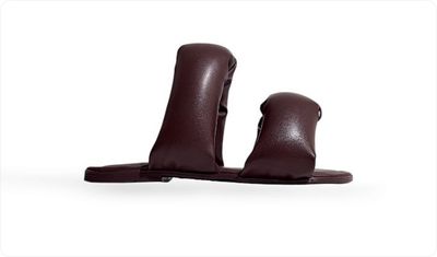 Flat Rasteira Feminina Puffer Lala Marrom