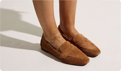 Mocassim Feminino Couro Camurça Leda Bege