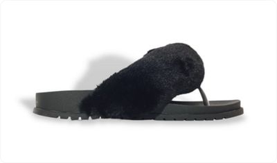 Chinelo Flatform Feminino Puffer Pelos Lele Preta