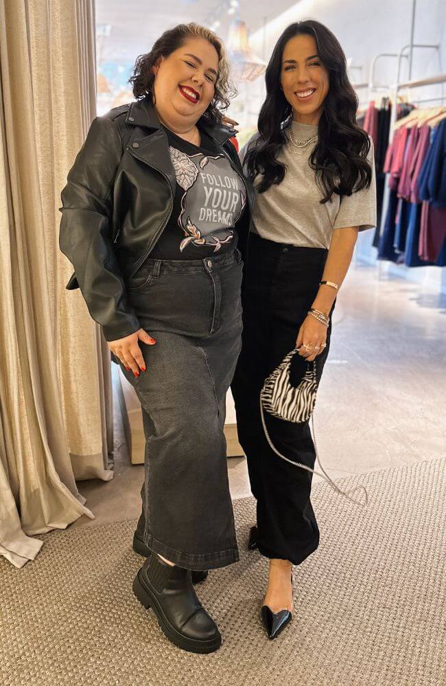 Dari e Susi com Look Jeans e Bota