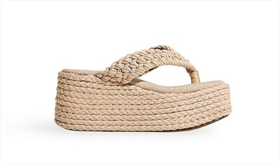 Tamanco Feminino Plataforma Dedo Cordas Malini Nude