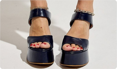 Tamanco Plataforma Feminino Miley Azul Escuro