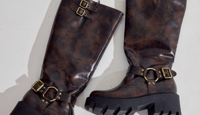 Bota Feminina Cano Longo Tratorada Zuna Marrom