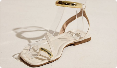Sandália Rasteira Feminina De Dedo Nati Off White