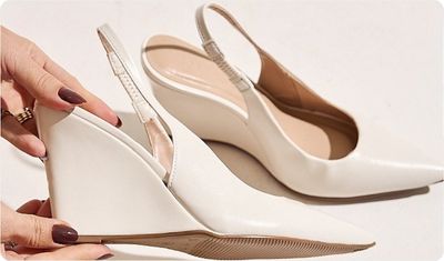 Scarpin Feminino Salto Anabela Suzan Off White
