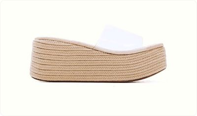 Tamanco Corda Feminino Tira Vinil Capri Bege