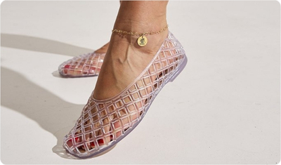 Detalhes Sapatilha Jelly Transparente