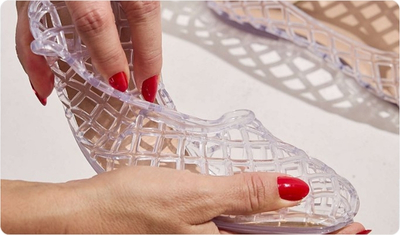 Estilo Sapatilha Jelly Transparente