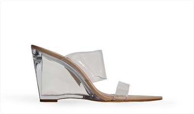 Tamanco Feminino Tiras De Vinil Kylie Bege