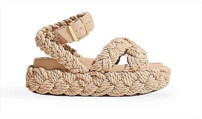 Sandália Feminina Anatômica Corda Náia Bege