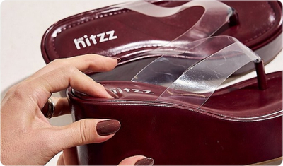 Detalhes Tamanco Vinil Bordô