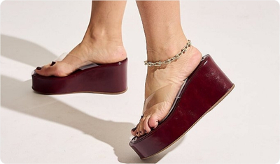 Tamanco Vinil Bordô Look Versátil