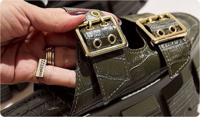 Detalhes Tamanco Seri Verde