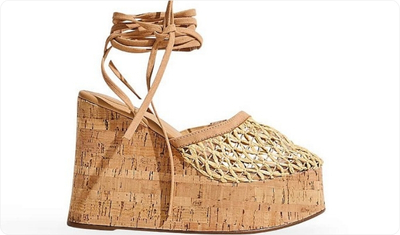 Sandália Feminina Plataforma Amarração Sol Bege